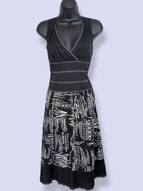 Marc Cain Embroidered Abstract A-Line Dress